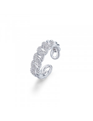 Ring•Glam Ever X Akiiiko  Co-Branded Zircon chain ring 