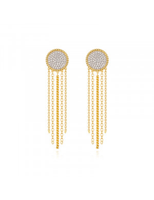 Earrings•Glam Ever X Chen Ran co-branded zircon series Circular pendant tassel earrings