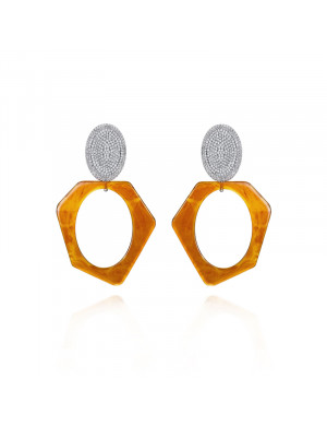 Earrings •Glam Ever X Chen Ran resin series Amber geometric earrings 