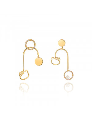 Earrings •GlamEver X Hello Kitty Hello Kitty Asymmetrical swing earrings