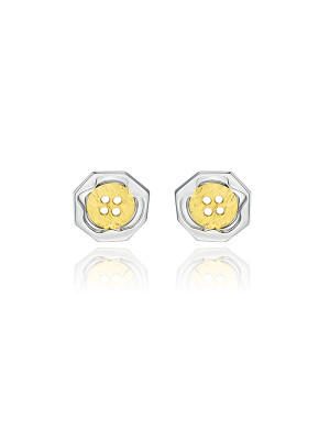 耳环•纽扣系列 Round button stud earrings 圆形纽扣耳钉