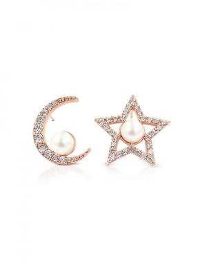 Earrings•Moon&Star Collection  Love Pearl