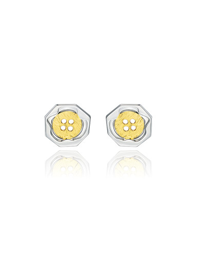 耳环•纽扣系列 Round button stud earrings 圆形纽扣耳钉